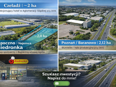 Portfel 3 nieruchomości inwestycyjnych 